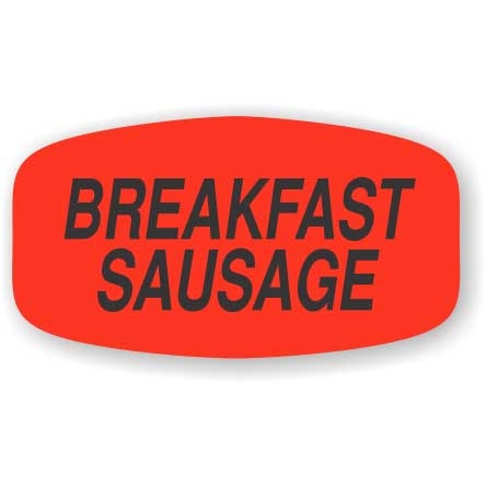 Bollin Label Short Oval Breakfast Sausage Label, 0.625 x 1.25 inch - 1000 per roll
