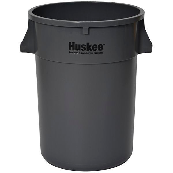 American Plastics Huskee Grey Round Receptacle, 44 Gallon Capacity -- 4 per case.