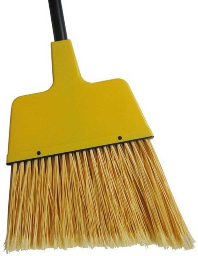 Continental Commercial Yellow Angled Broom with 48 inch Black Handle