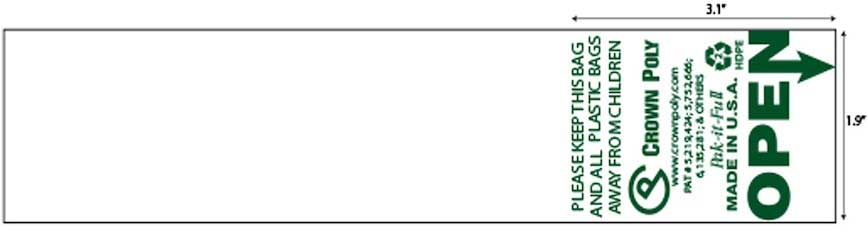 Crown Poly HDPE 9 Micron White Pak It Full Roll, 10.75 x 6.25 x 17.75 inch -- 2160 per case