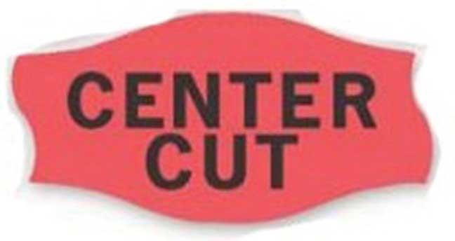 Epsen Hilmer Graphics Curly Q Red Glo Center Cut Label -- 1000 per roll