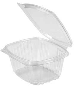 Genpak Secure Seal Clear APET Plastic Square Hinged Lid Deli Container, 16 Ounce -- 200 per case