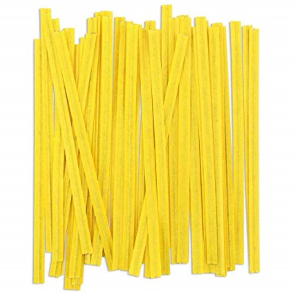 T and T Industries Yellow Twistem Paper, 3/16 x 4 inch - 2000 per box