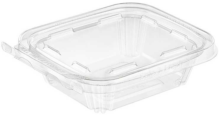 Inline Plastics Safe-T-Fresh Tear Strip Hinged Deli Tub, 8 Ounce -- 240 per case