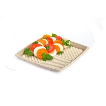 Sabert Natural Pulp Square Platter, 14 inch -- 25 per case