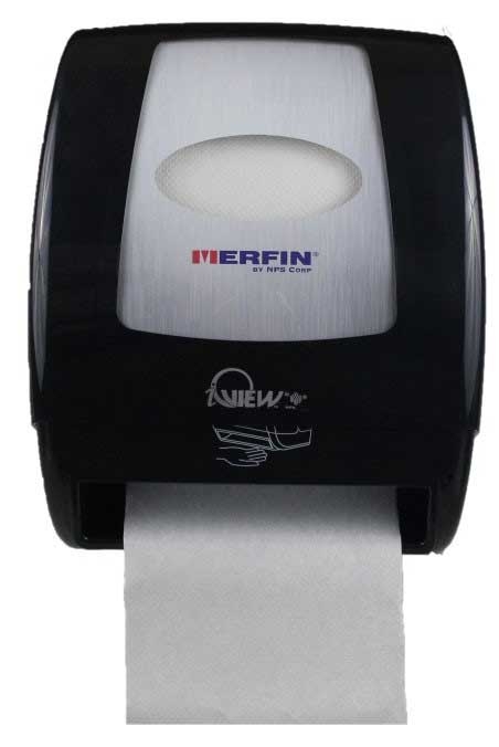 NPS Black Exclusive Electronic Infrared Sensor Roll Towel Dispenser, 12.25 x 9.5 x 15.2 inch