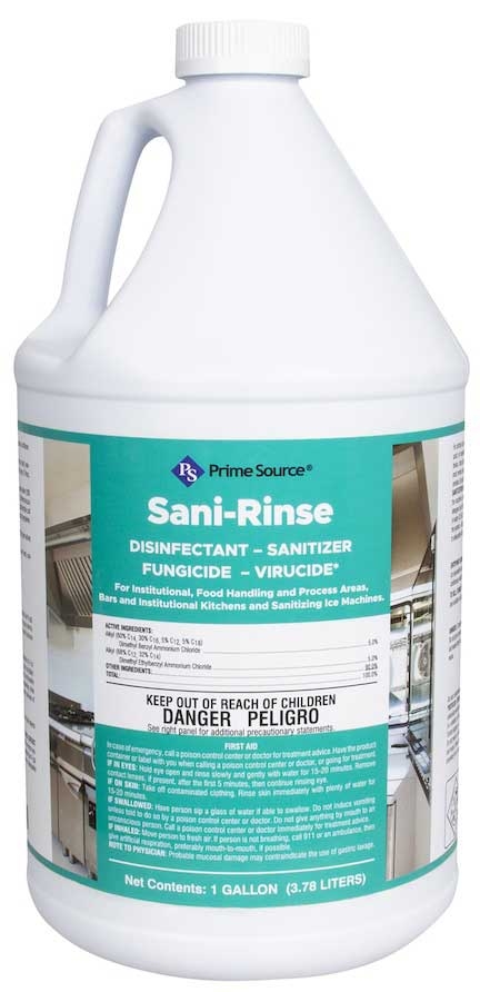 Prime Source Clear Sani-Rinse Sanitizer, 1 Gallon -- 4 per case