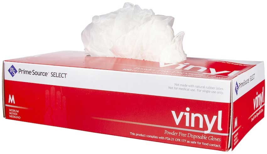 Bunzl Prime Source Prime Source Medium Powder-Free Clear Vinyl Gloves -- 1000 per case