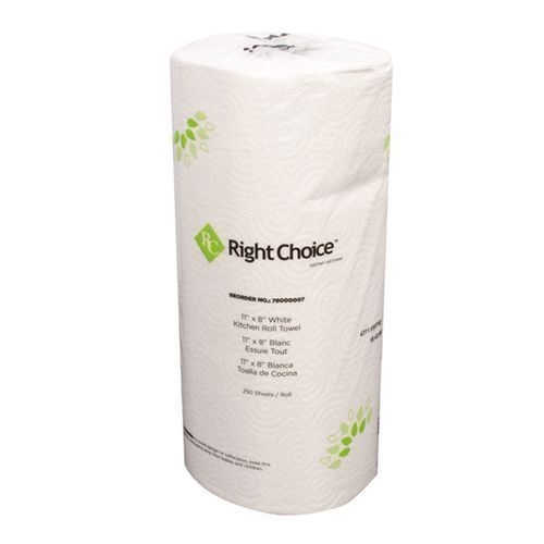 Right Choice White Paper 2 Ply Kitchen Roll Towel -- 12 per case.