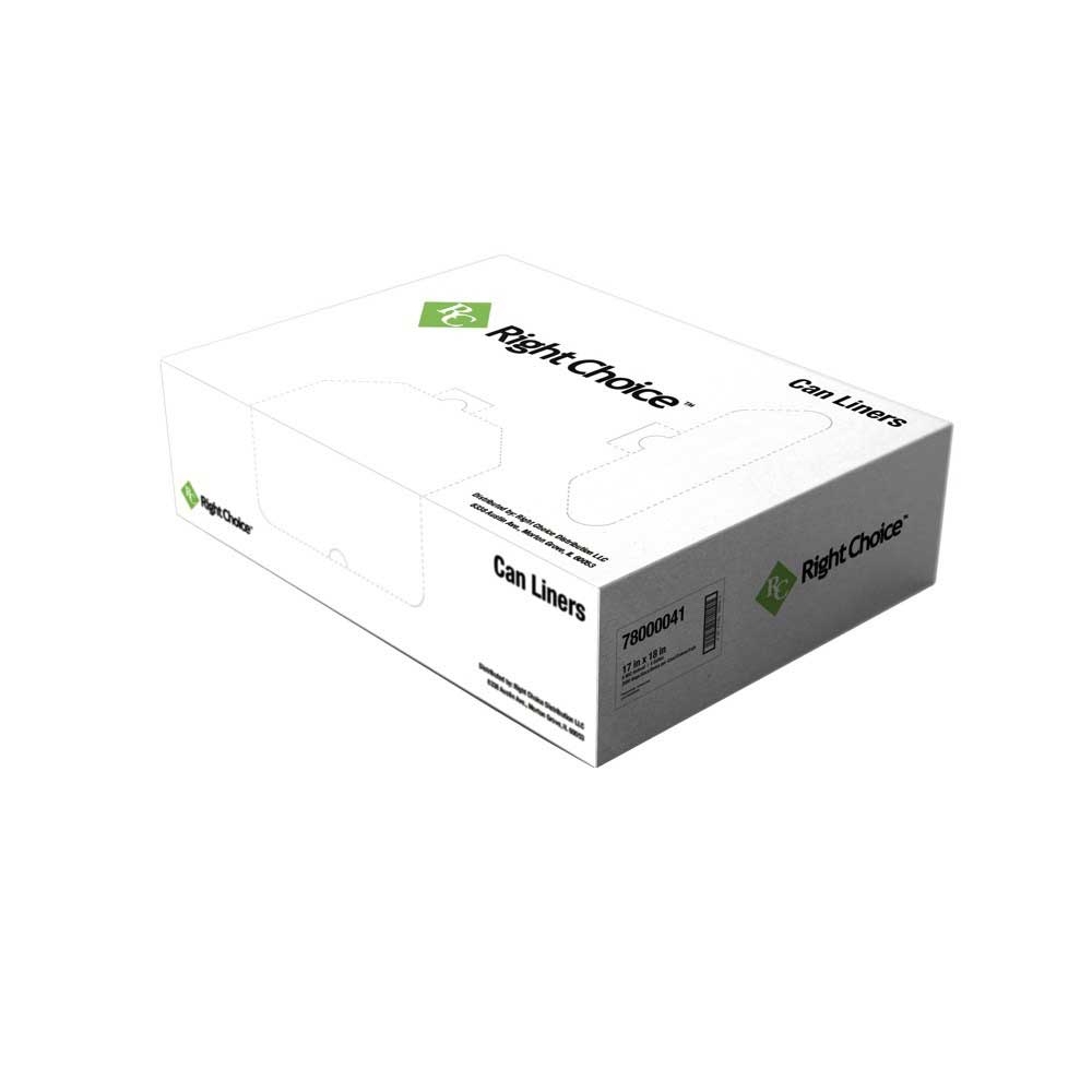 Right Choice Natural 6 Mic HDPE 4-Gallon Can Liner, 17 x 18 inch -- 2000 per case
