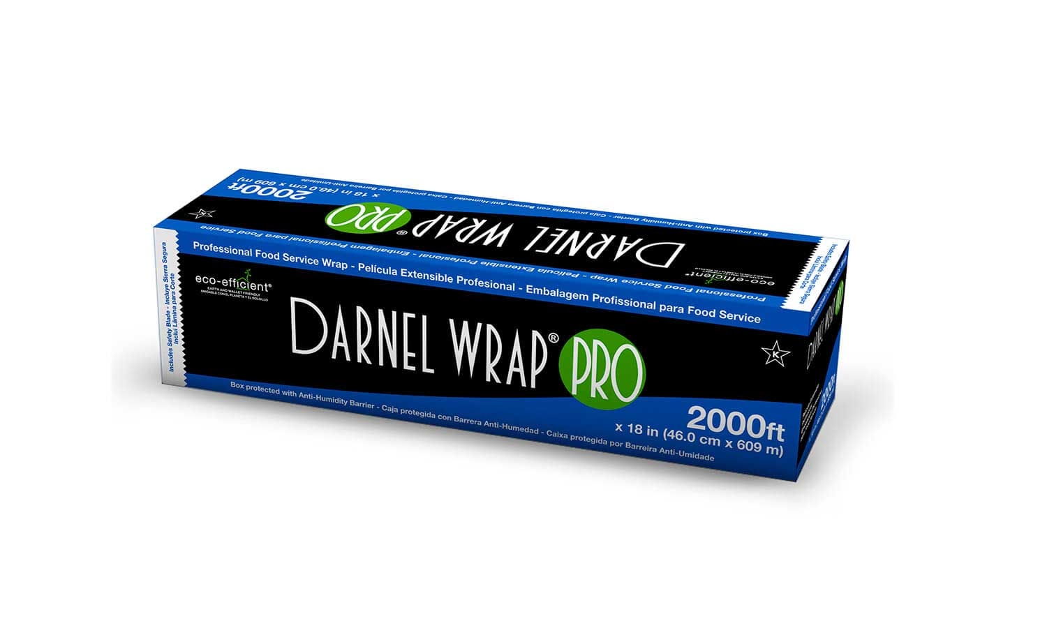 DarnelWrap Pro Clear Cutter Box Film Wrap, 18 inch x 2000 Feet