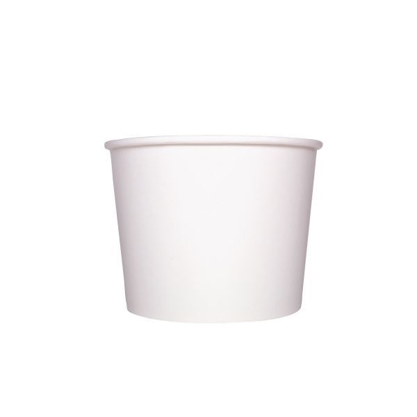 Karat White Double Poly Paper Food Container, 32 Ounce -- 600 per case.