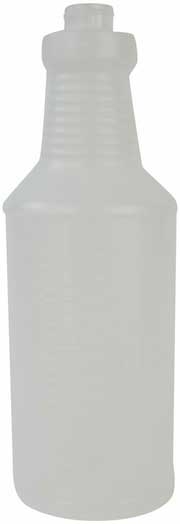 Bunzl Plastic Clear Neck Center Bottle, 32 Ounce