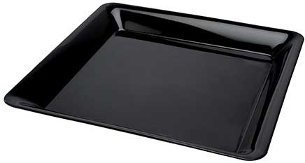 Fineline Black Polypropylene Square Platter, 16 x 16 inch -- 20 per case