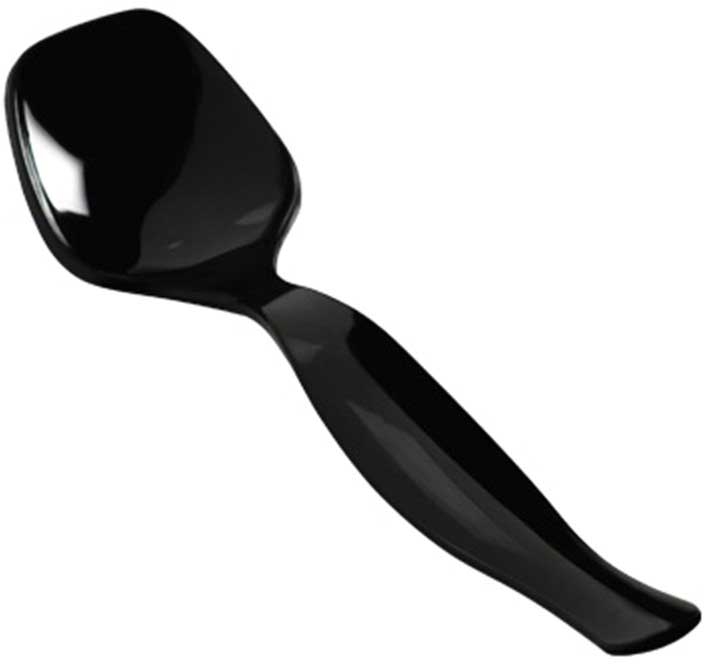 Fineline Platter Pleasers Plastic Black Serving Spoon, 8.5 inch -- 144 per case