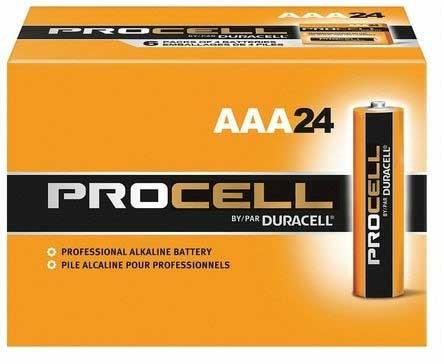 Duracell Procell Alkaline Non Rechargeable AAA Battery, 0.4 x 0.4 x 1.57 inch - 24 per pack -- 144 packs per case