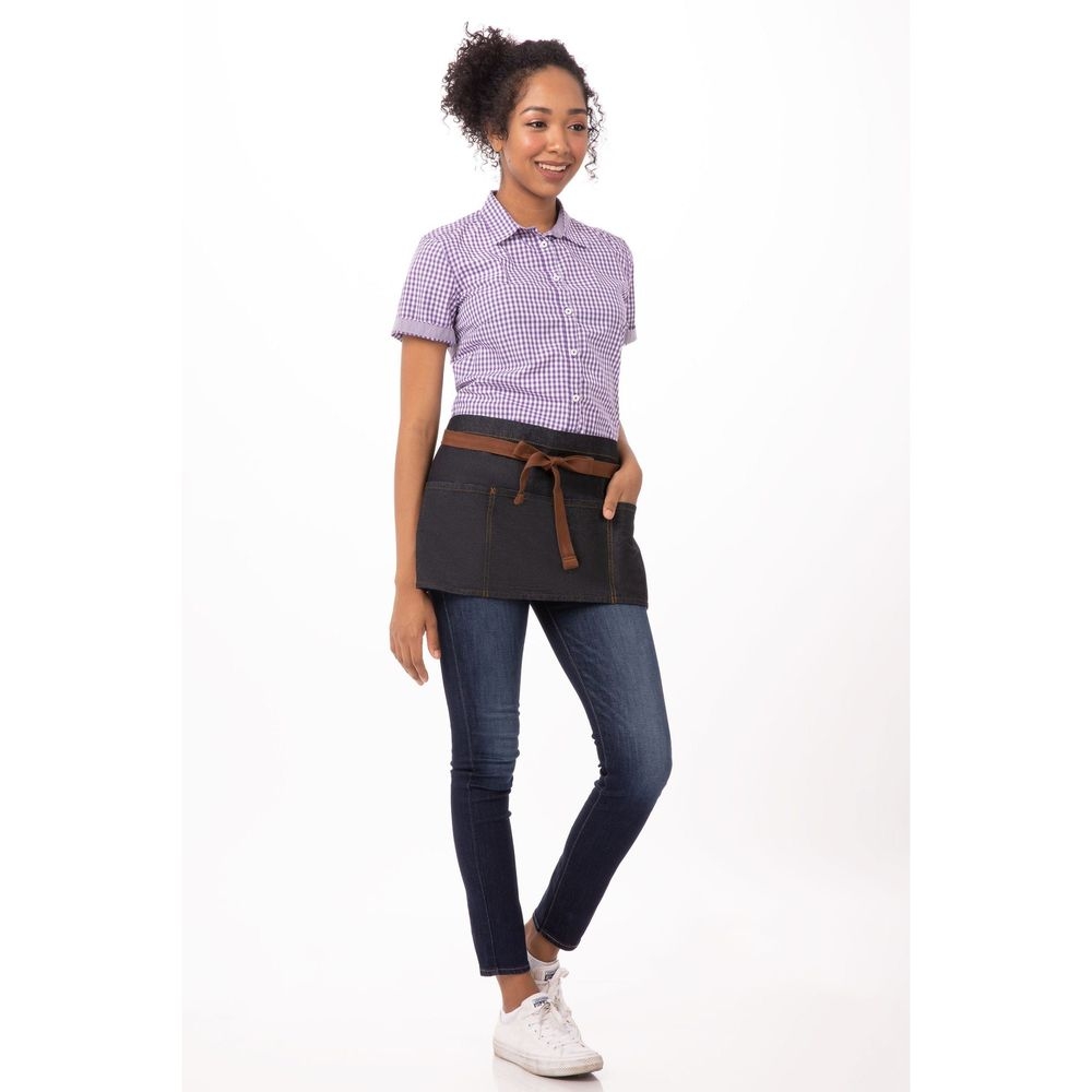 Chef Works Indigo Blue Memphis Waist Apron, 12 inch Long x 23 inch Wide