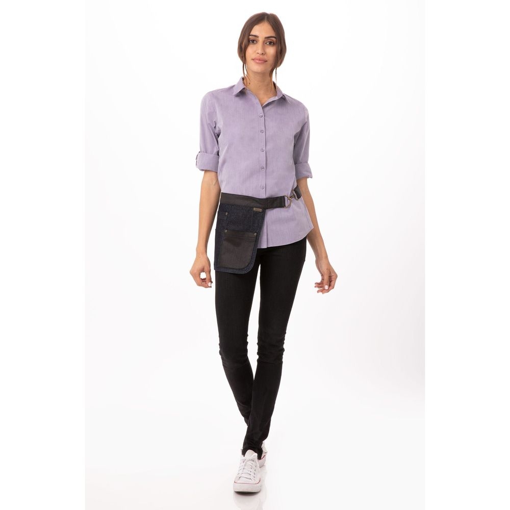 Chef Works Navy Black Indy Hipster Apron, 11.25 inch Long x 15.5 inch Wide