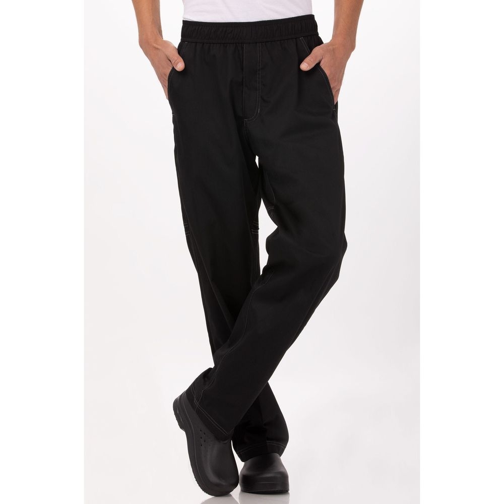 Chef Works Black Extra Large Classic Fit Cool Vent Baggy Chef Pant