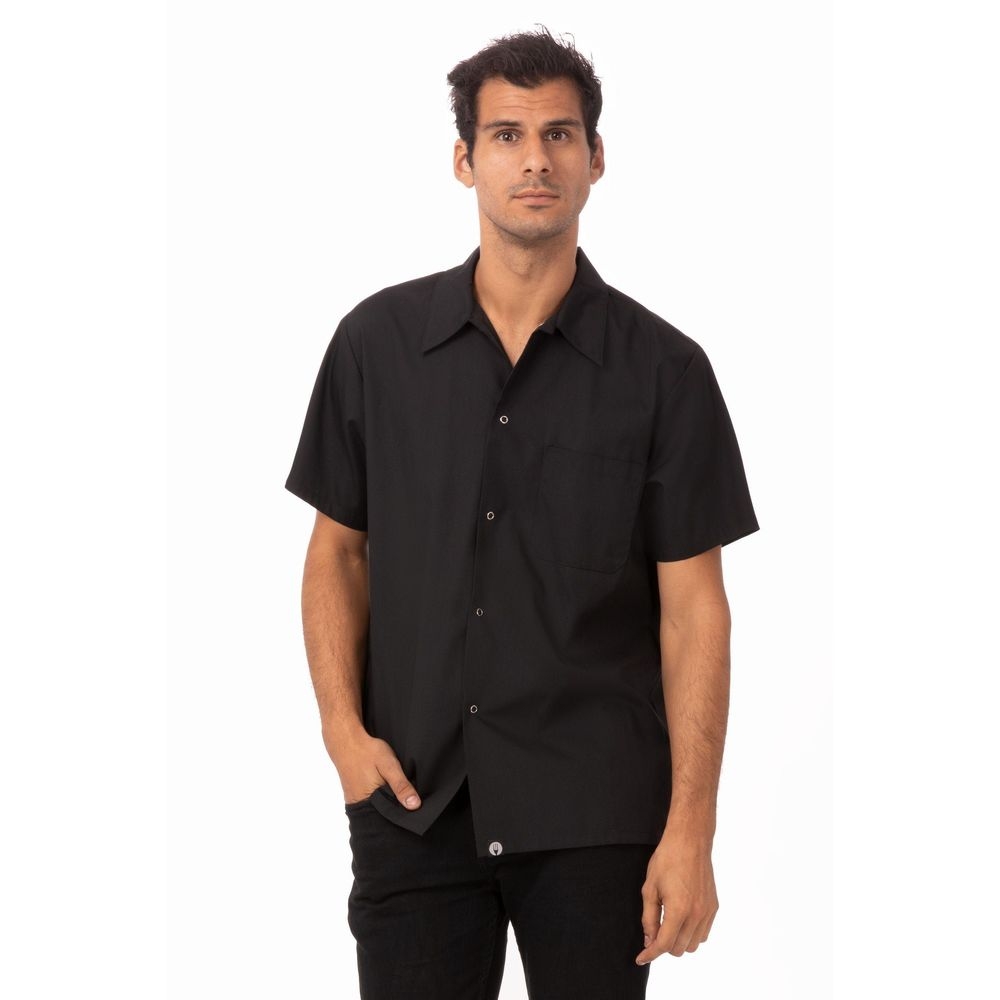 Chef Works Black Extra Large Classic Fit Utility Cook Shirt for Unisex