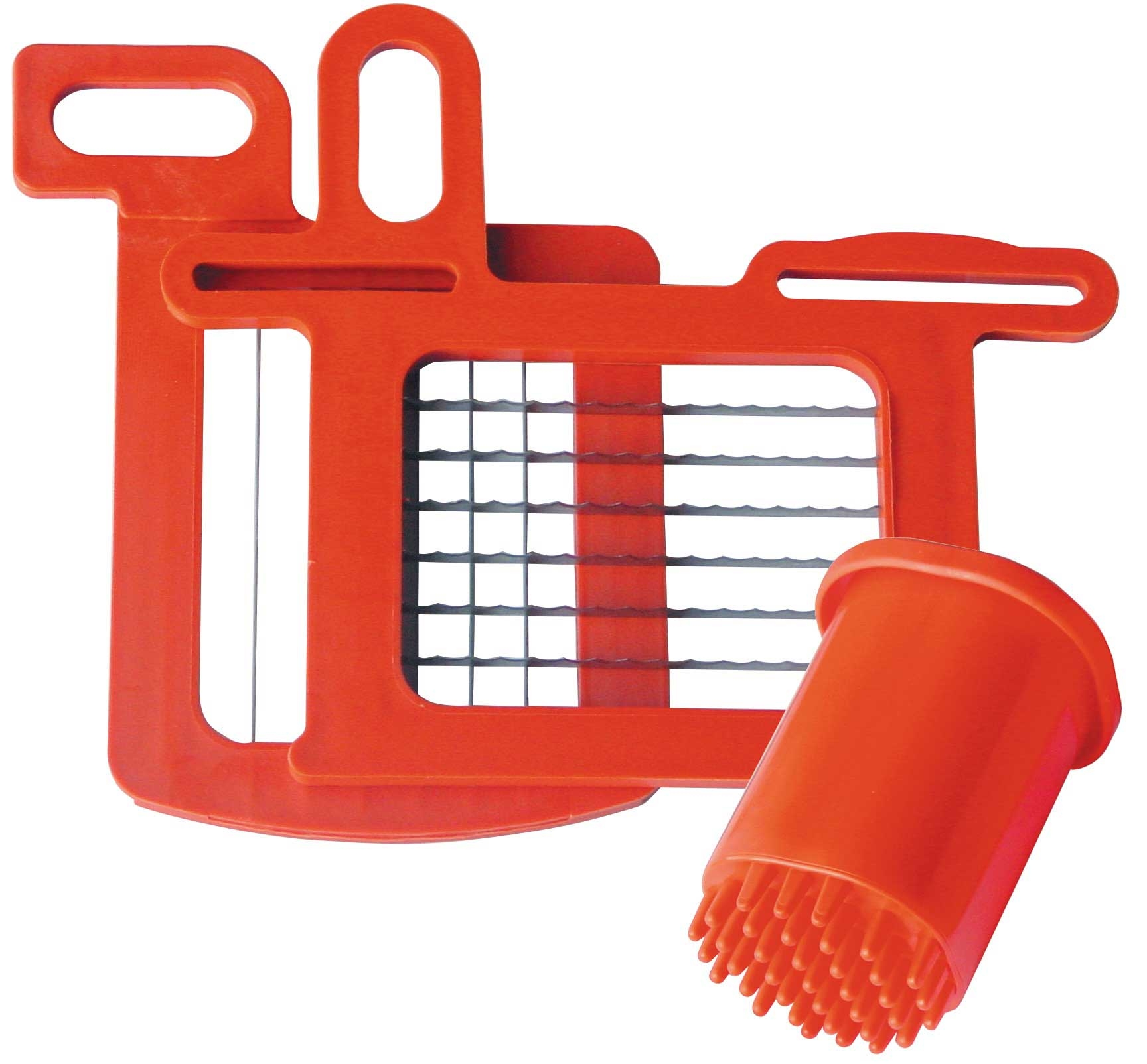 Dynamic Red Grid Set with Pusher for Dynacube Manual Dicer, 3/8 x 3/8 inch