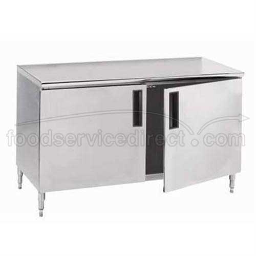 Stainless Steel Enclosed Base Work Table With Hinge Door, 30X144 inch.