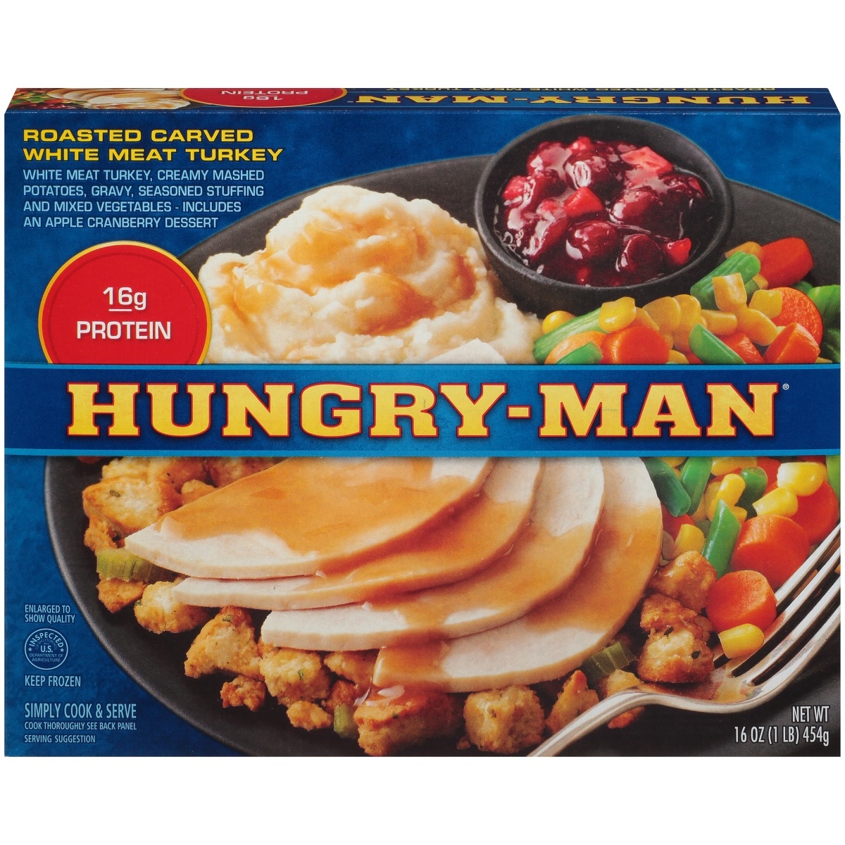 Hungry Man Turkey Breast, 16.5 Ounce -- 8 per case.