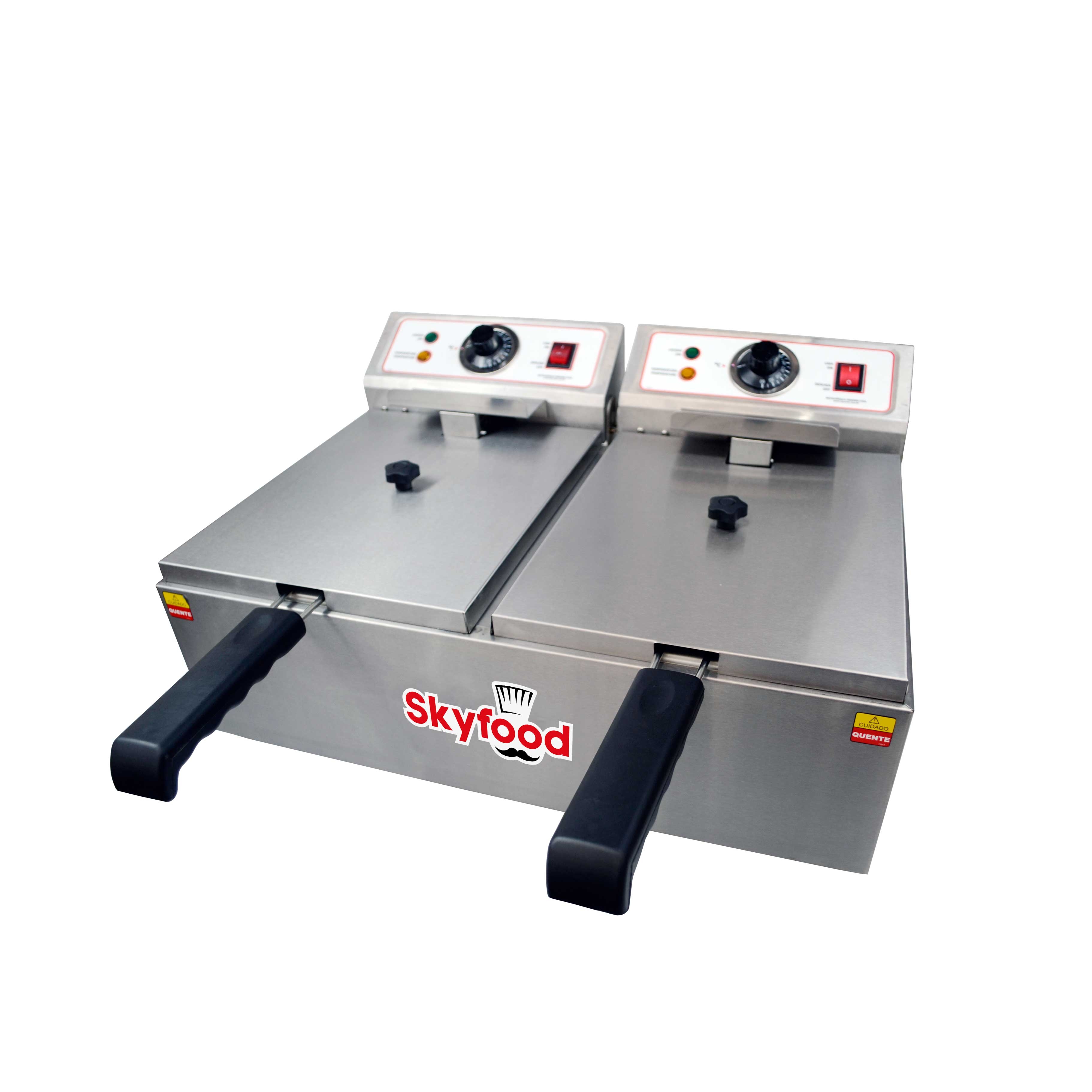 Skyfood Electric Countertop Split Pot Fryer, 24 x 26 3/8 x 11 inch