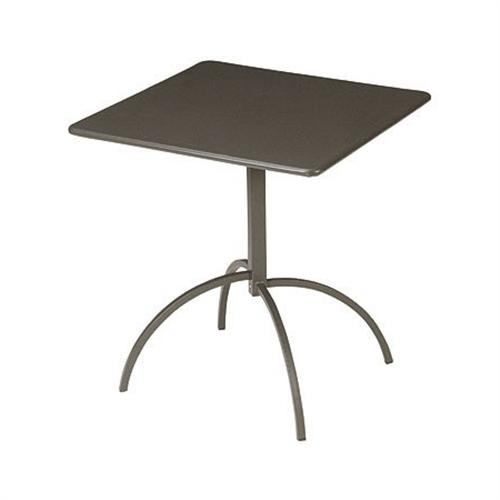 Frame Fin: Aluminum EMU Segno Outdoor Tilt Table - Flat Steel Top and Square Tubular Steel Base, 24 inch Square.