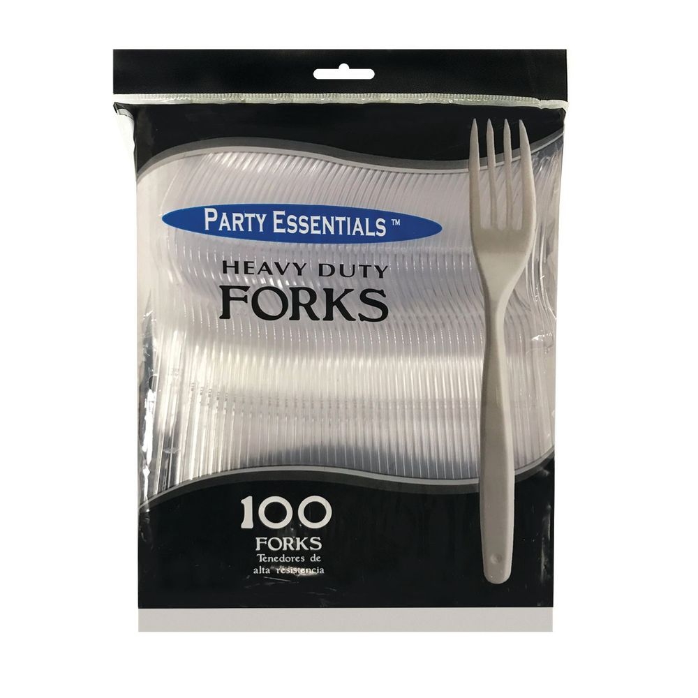 Northwest Enterprises Party Essentials Clear Heavy Duty Hard Plastic Fork -- 1000 per case