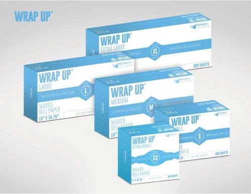 McNairn Wrap Up Wax Deli Paper, 8 x 10.75 inch - 500 count per pack -- 12 packs per case