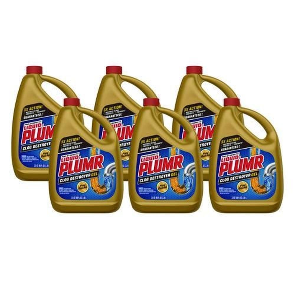 Liquid Plumr Pro-Strength Full Clog Destroyer Gel Plus PipeGuard, 80 Ounce -- 6 per case