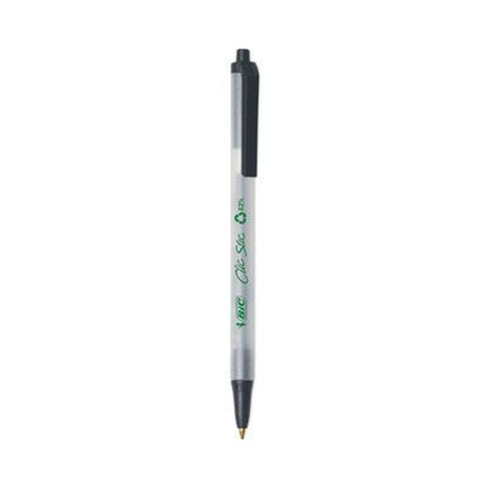 BIC ReVolution Medium 1 mm Retractable Black Ink/Semi-Clear Barrel Ballpoint Pen -- 48 per pack