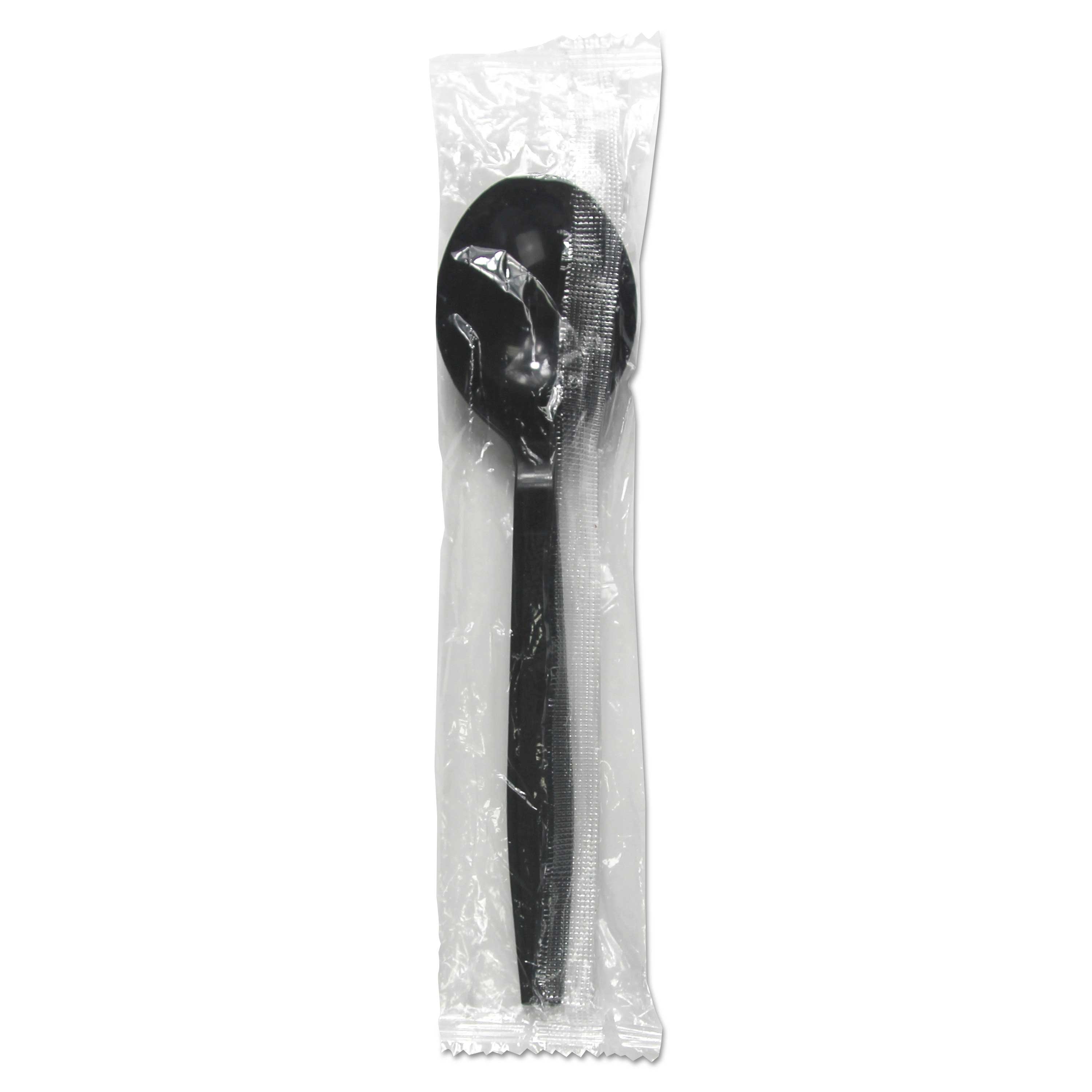 Boardwalk Black Heavyweight Wrapped Polypropylene Cutlery Soup Spoon -- 1000 per case