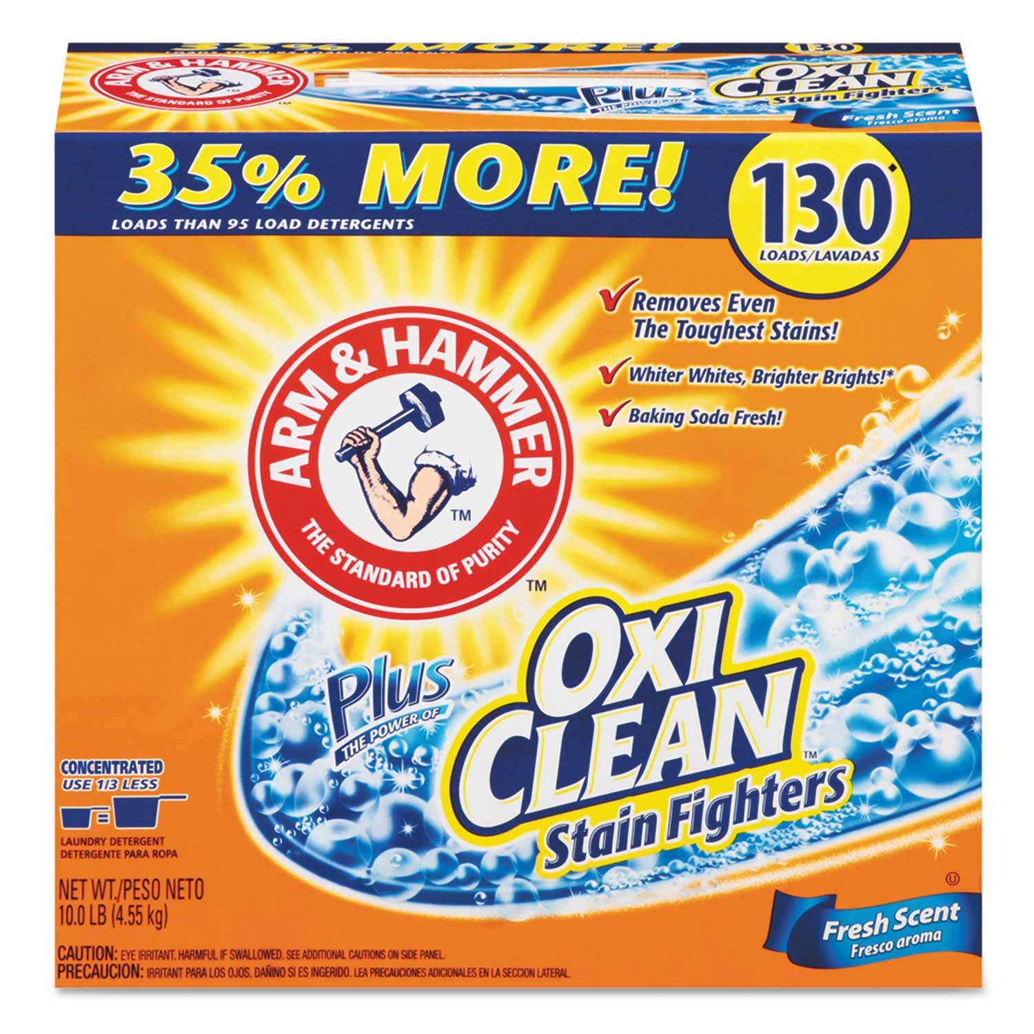 Arm and Hammer Oxiclean Stain Fighters Fresh Scent 130 Loads Powder Laundry Detergent, 9.92 Pound -- 3 per case
