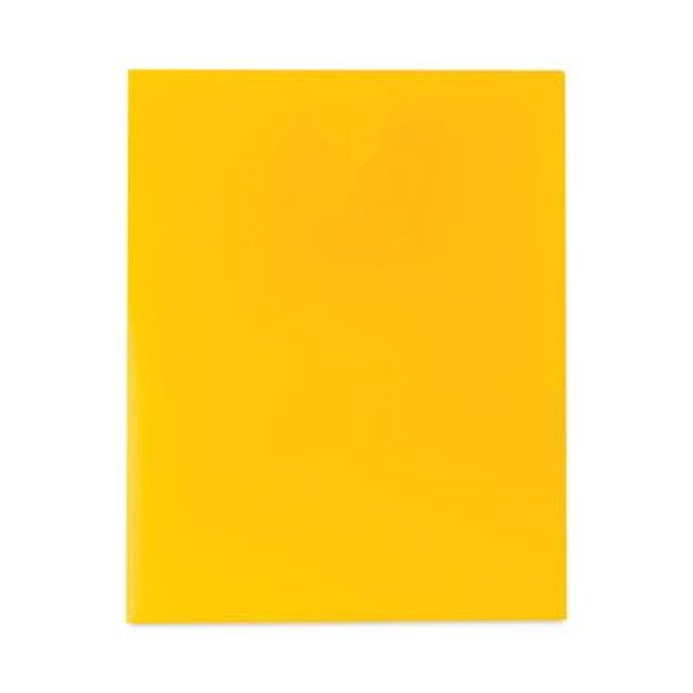 C-Line Yellow Two-Pocket Heavyweight Poly Portfolio Folder, 11 x 8.5 inch -- 25 per box