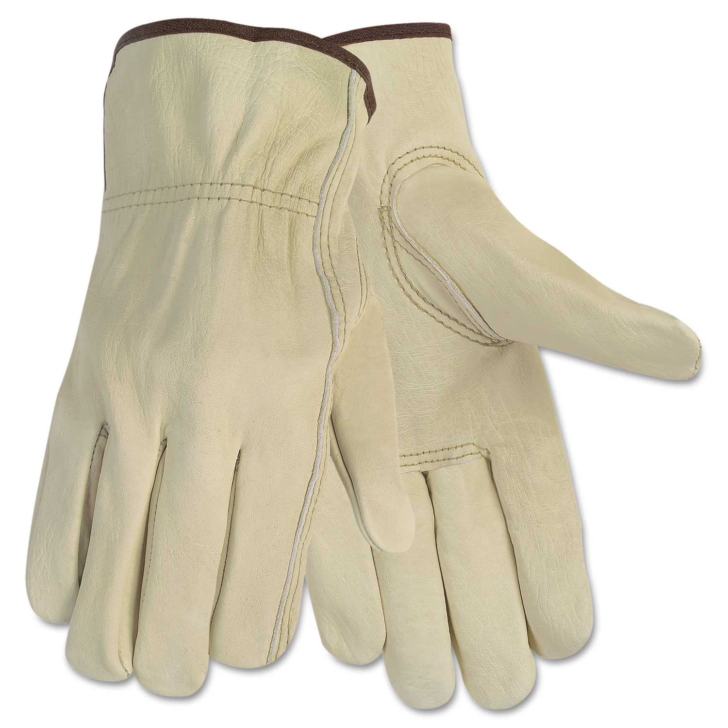 MCR Safety Large Beige Economy Leather Driver Gloves -- 1 pair
