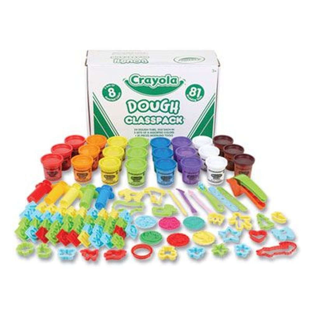 Crayola 8 Assorted Colors Dough Classpack Clay with 81 Modeling Tools, 3 Ounce