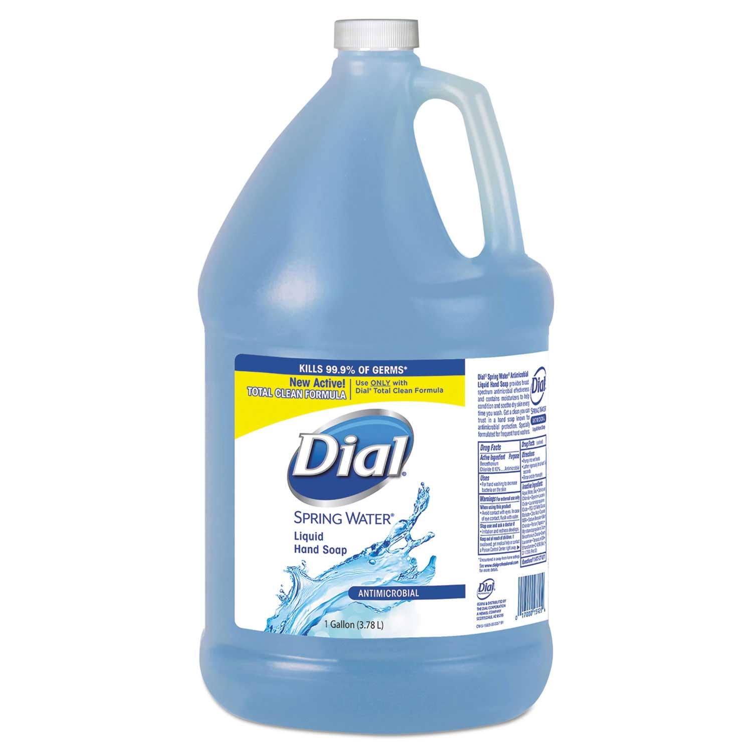 Dial Spring Water Scent Antimicrobial Liquid Hand Soap, 1 Gallon Bottle