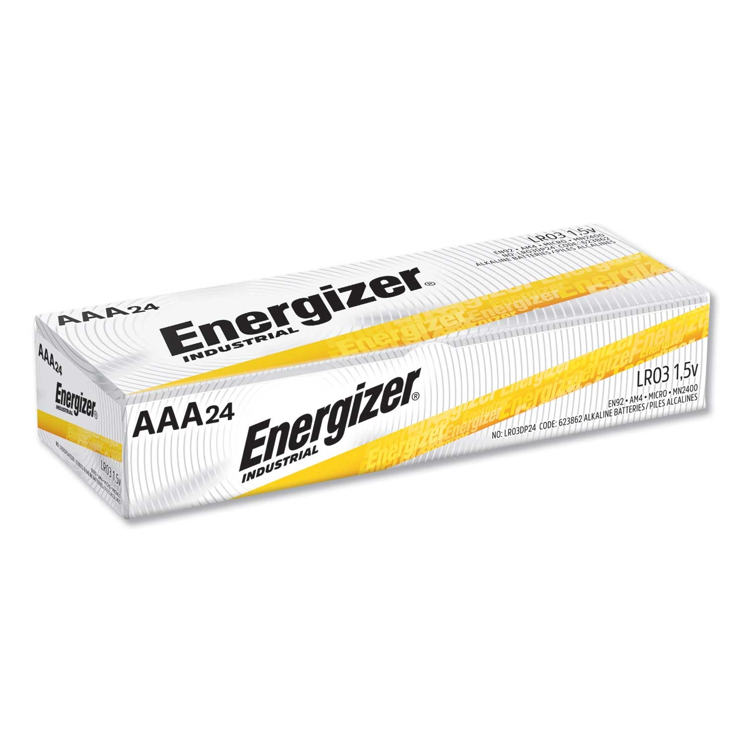 Energizer Industrial 1.5 Volt Alkaline AAA Battery - 24 per box -- 1 box per case