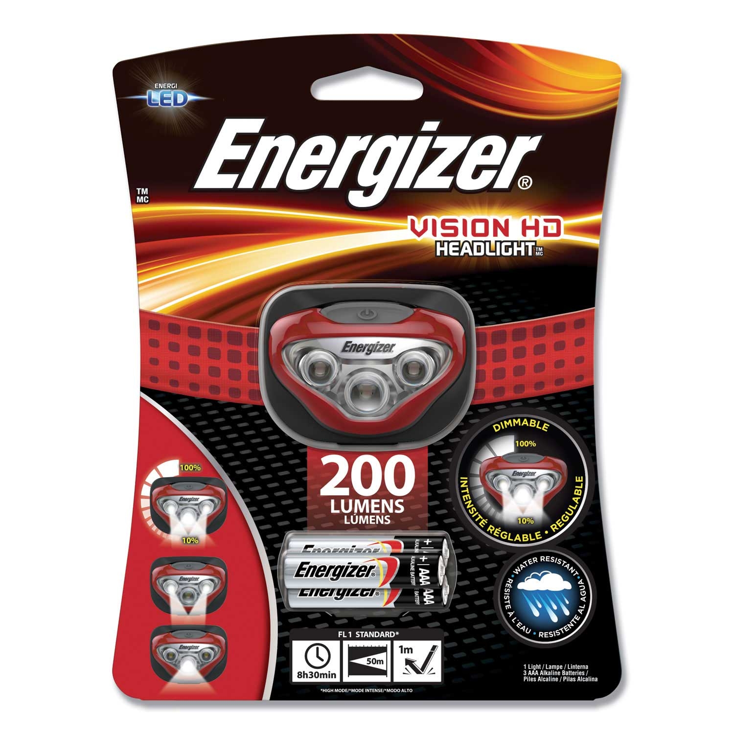 Energizer Red Alkaline LED Headlight