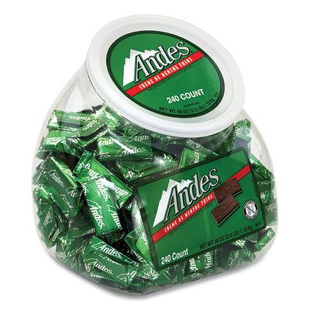 Andes Creme de Menthe Chocolate Mint Thins, 40 Ounce Tub
