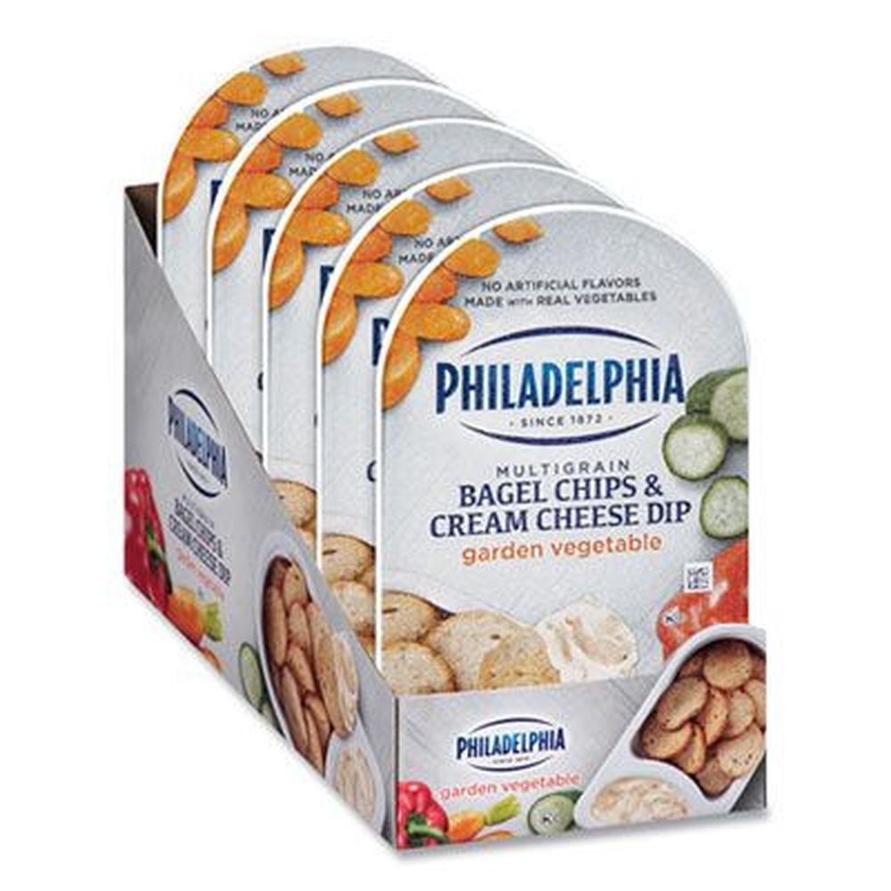 Kraft Multigrain Bagel Chips and Garden Vegetable Cream Cheese Dip, 2.5 Ounce -- 5 per box