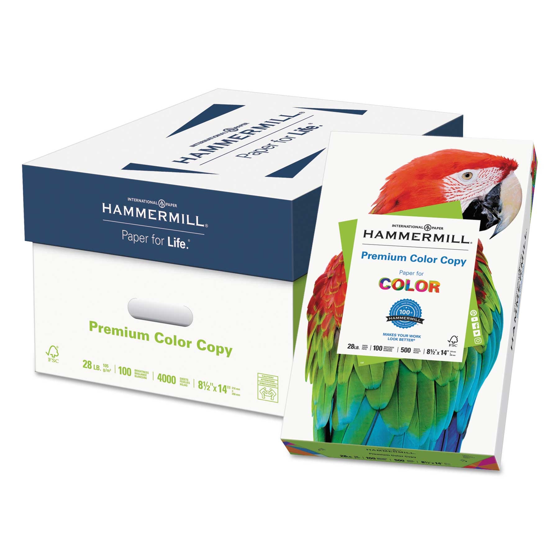 Hammermill Photo White Premium Color Copy Print Paper, 8.5 x 14 inch - 500 per reem -- 1 reem per case