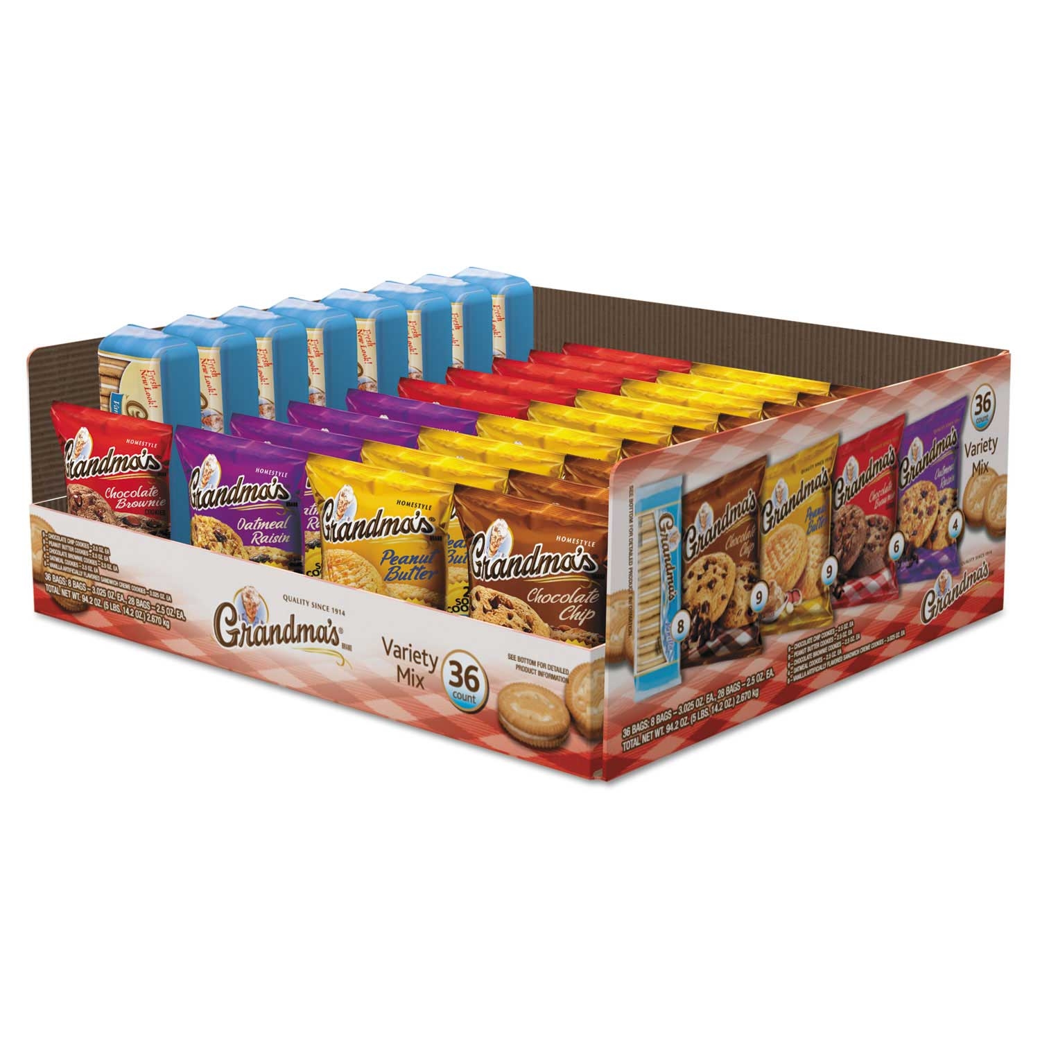 Grandmas Variety Mix Cookie - Tray, 2.5 Ounce -- 36 per case