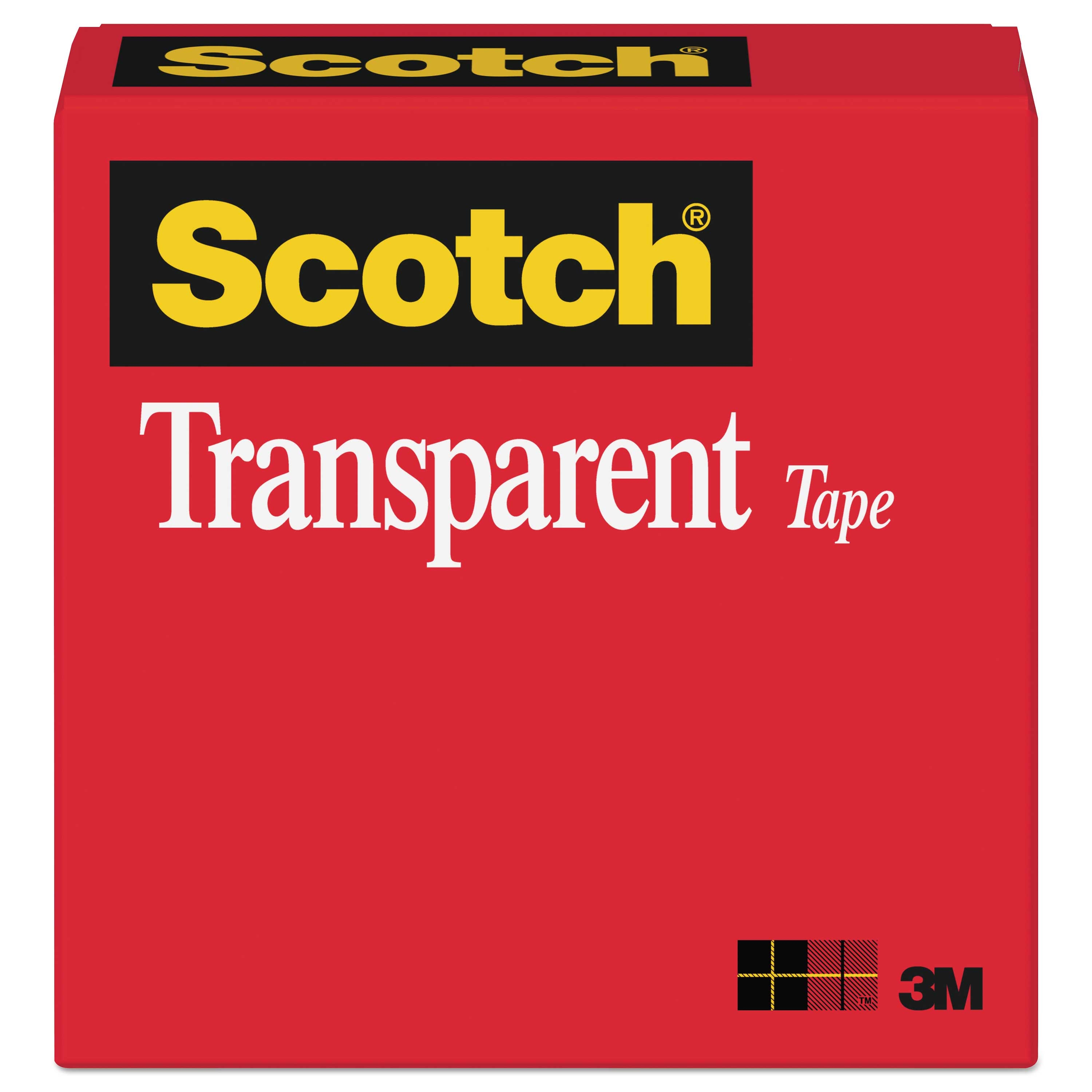 Scotch 3 inch Core Transparent Tape, 0.75 inch x 72 Yards -- 1 roll