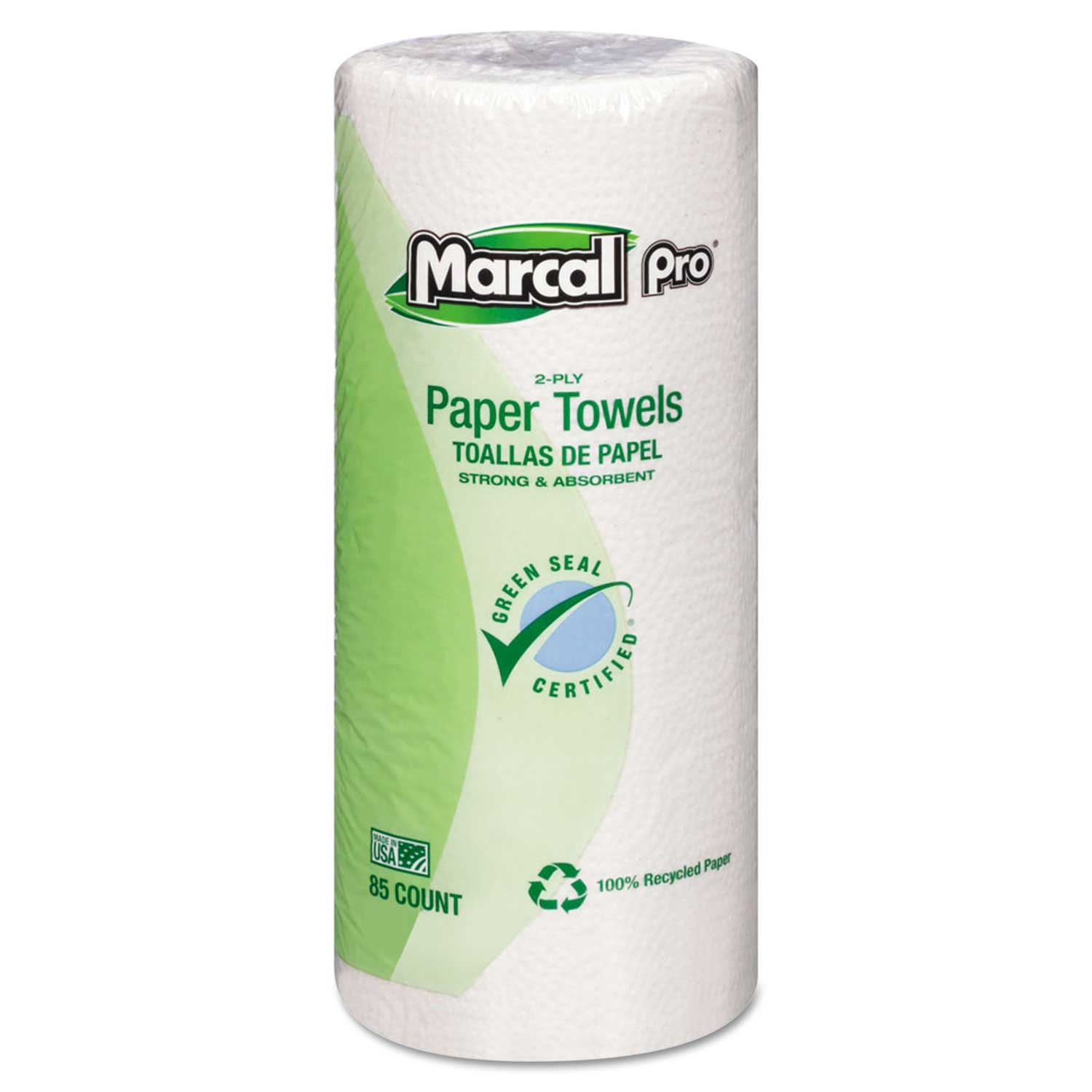 Marcal White 2 Ply Perforated Kitchen Towel, 9 x11 inch - 85 sheets per roll -- 30 rolls per case