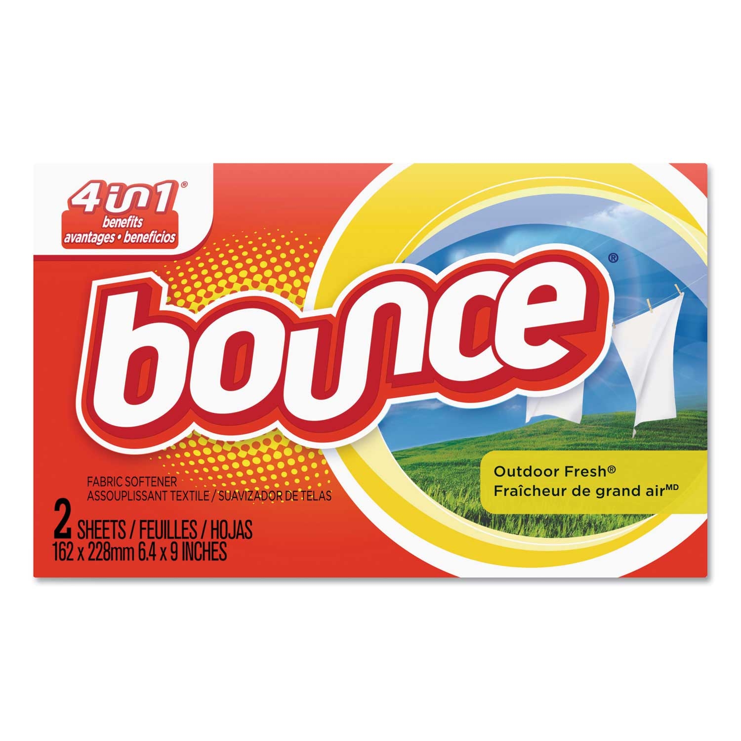 Bounce Outdoor Fresh Fabric Softener Sheet - 2 per box -- 156 boxes per case