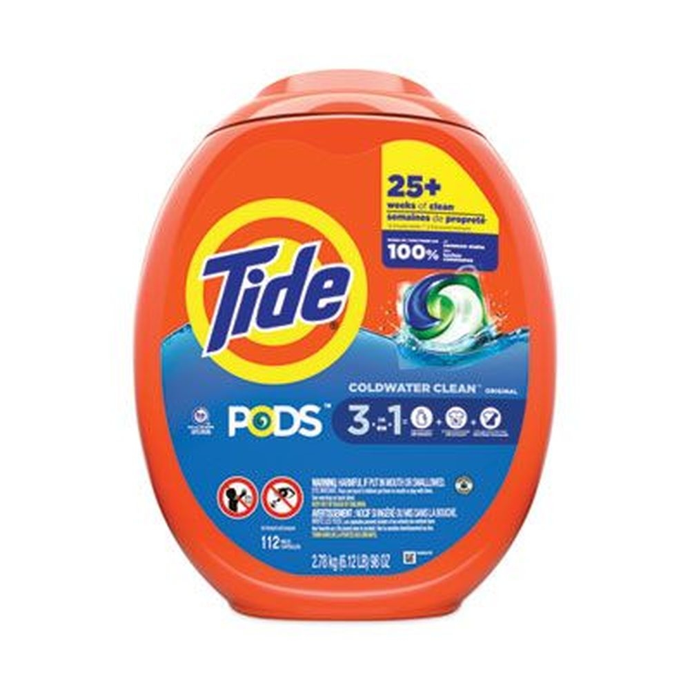Tide Original Scent Laundry Detergent Pod, 112 pods per tub -- 4 tubs per case
