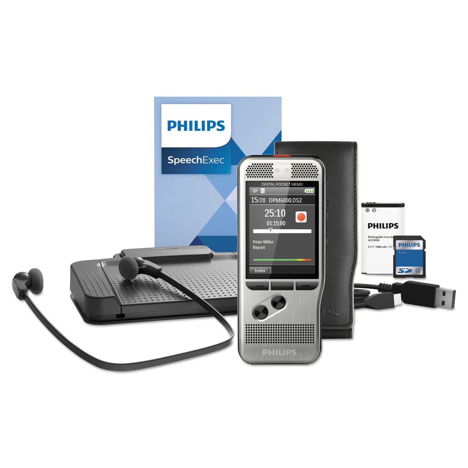 Philips Foot Control Pocket Memo Dictation/Transcription Kit